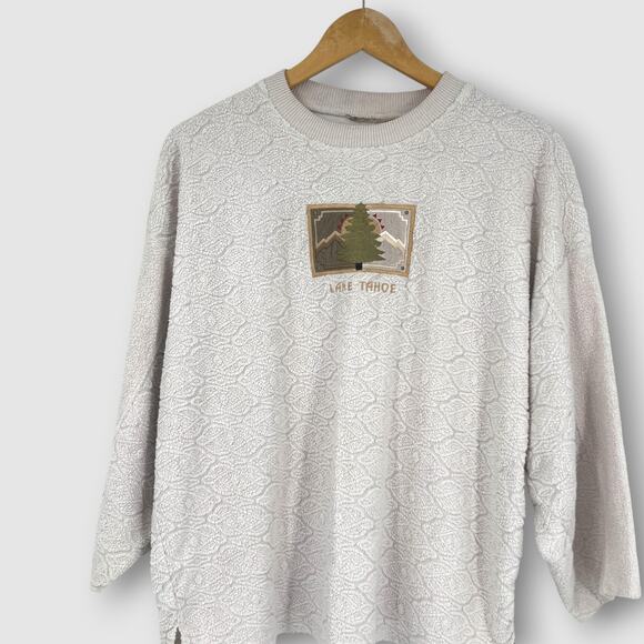 Vintage 90s Lake Tahoe Textured Sweatshirt Small / Medium - Picture 6 of 6